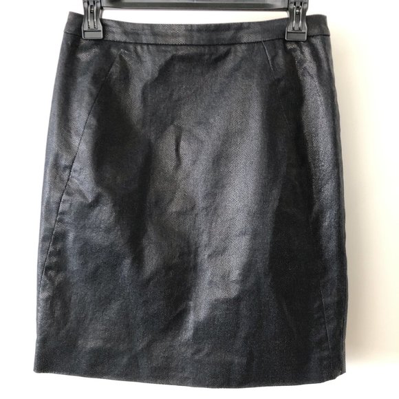 LAGI NADEAU Dark Blue/Black Pebbled Pattern Skirt 4 - Picture 4 of 8